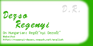 dezso regenyi business card